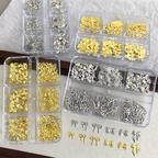 Bow Charm - 6-Grid Metallic Alloy Nail Accessories Easy-to-Apply for Creative Eye-Catching Manicures