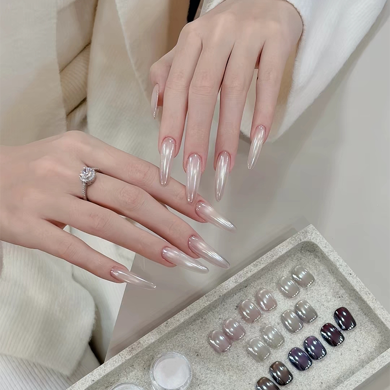 White Pearl Chrome Powder - Aurora Mermaid Chrome Nail Powder Magic Clear Pearlescent Mirror Effect Holographic Nail Glitter White Shimmer Glitter Pigment Dust for Nails Art Design