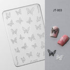 Butterfly Silicone Mold -Shallow Groove for 3D Effect Embossed Stickers, Nail Art Decoration Carving Templates for DIY Precise Pattern