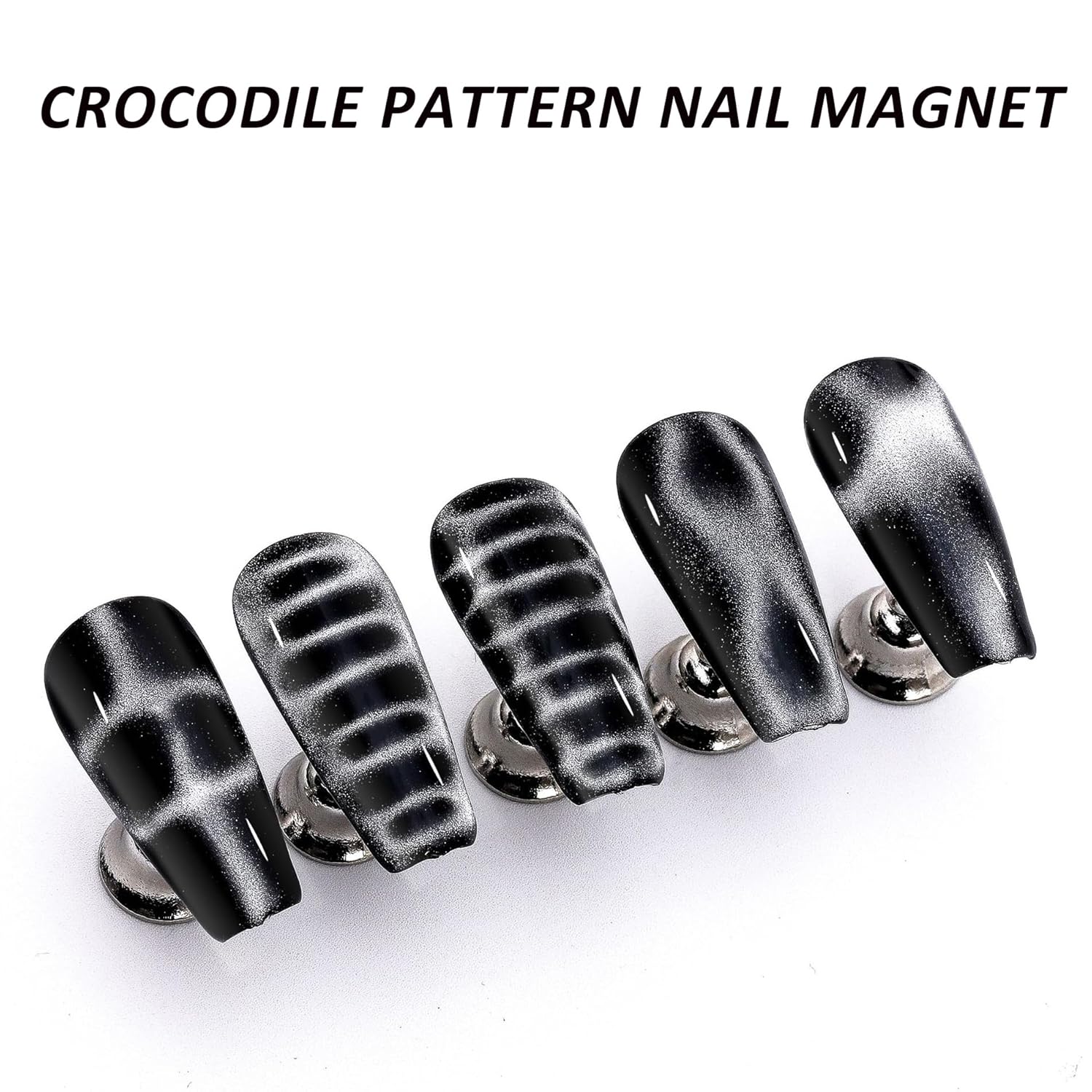 12Pcs Mini Nail Magnet Rectangle for Beginner Professional - Snakeskin Pattern Designs Cat Eye Magnet Tool for Nail Art