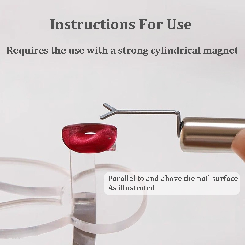 Y-shaped Nail Magnet for Beginner Professional - Heart Pattern Designs Cat Eye Magnet Tool for Nail Art