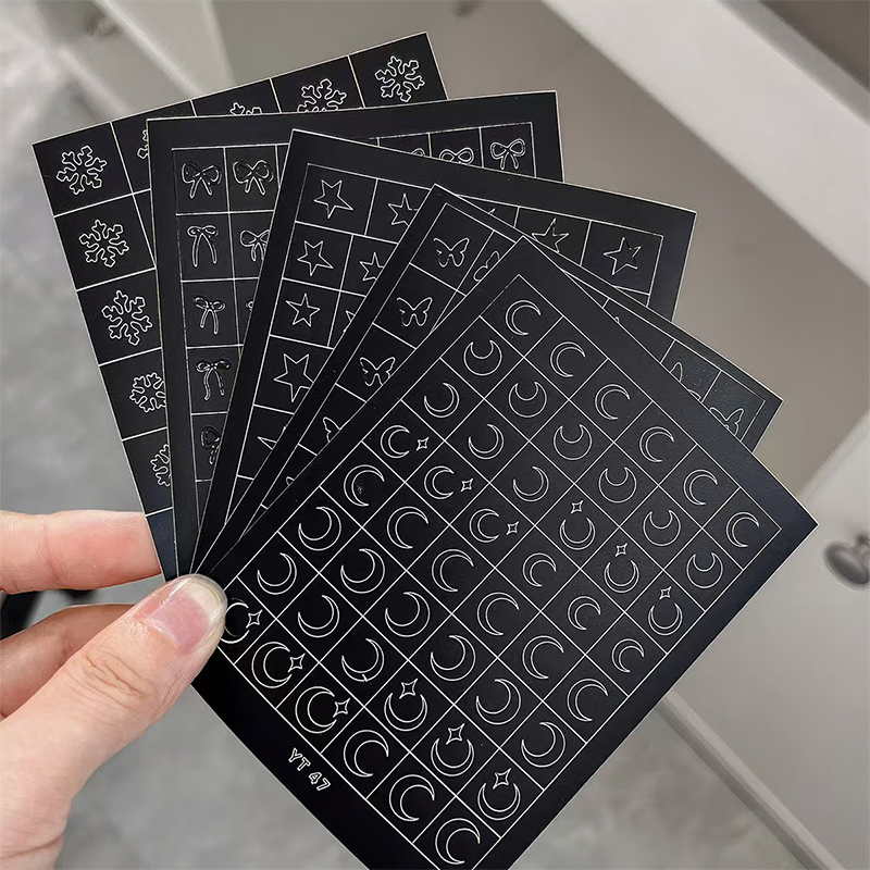 Flower Nail Stencils Stickers for Nail Art Hollow Nail Guides Decals Templates Supplies