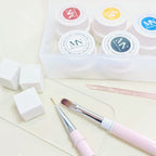 5 Colors 8g Painting Stamping Patting Nails Art Gel for Gradient Ombre French Tip Effect with Sponge Brush