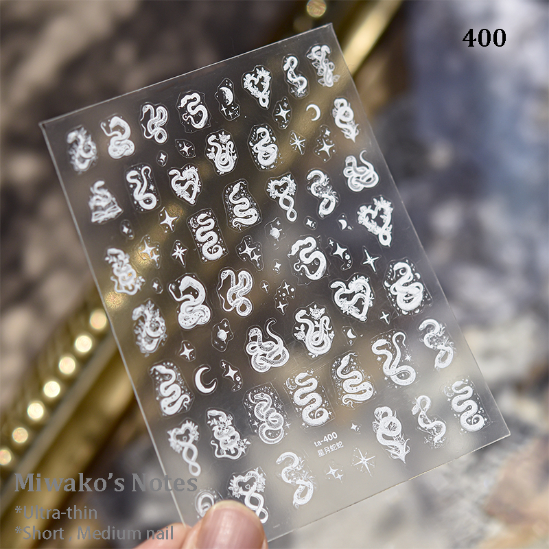 Ultra-Thin Stickers - Ultra-thin Cross Snake Skull Self-Adhesive Gothic Dark Romance Decals for Nail Art Decoration