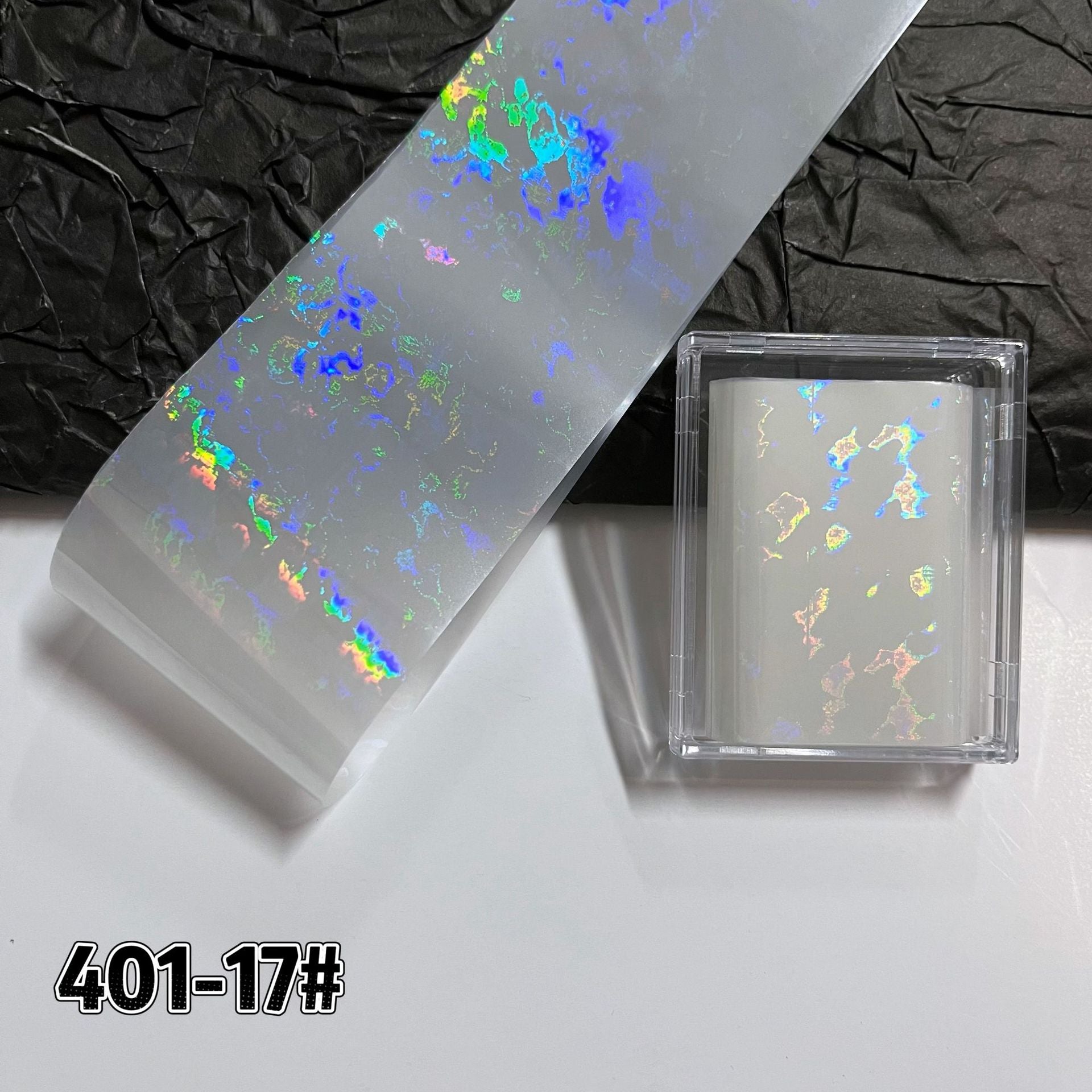 Ripple Foil Transfer - 1 Roll with Box Seashell Wave Nail Art Metallic Laser Colorful Prints Decals for DIY Decorations Supplies Design