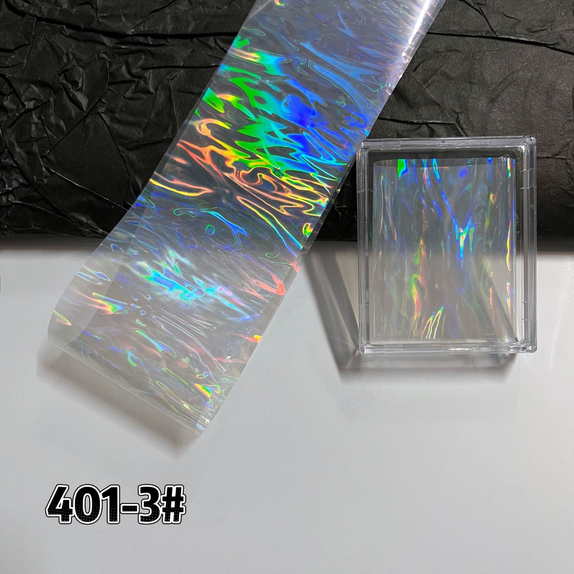 Ripple Foil Transfer - 1 Roll with Box Seashell Wave Nail Art Metallic Laser Colorful Prints Decals for DIY Decorations Supplies Design