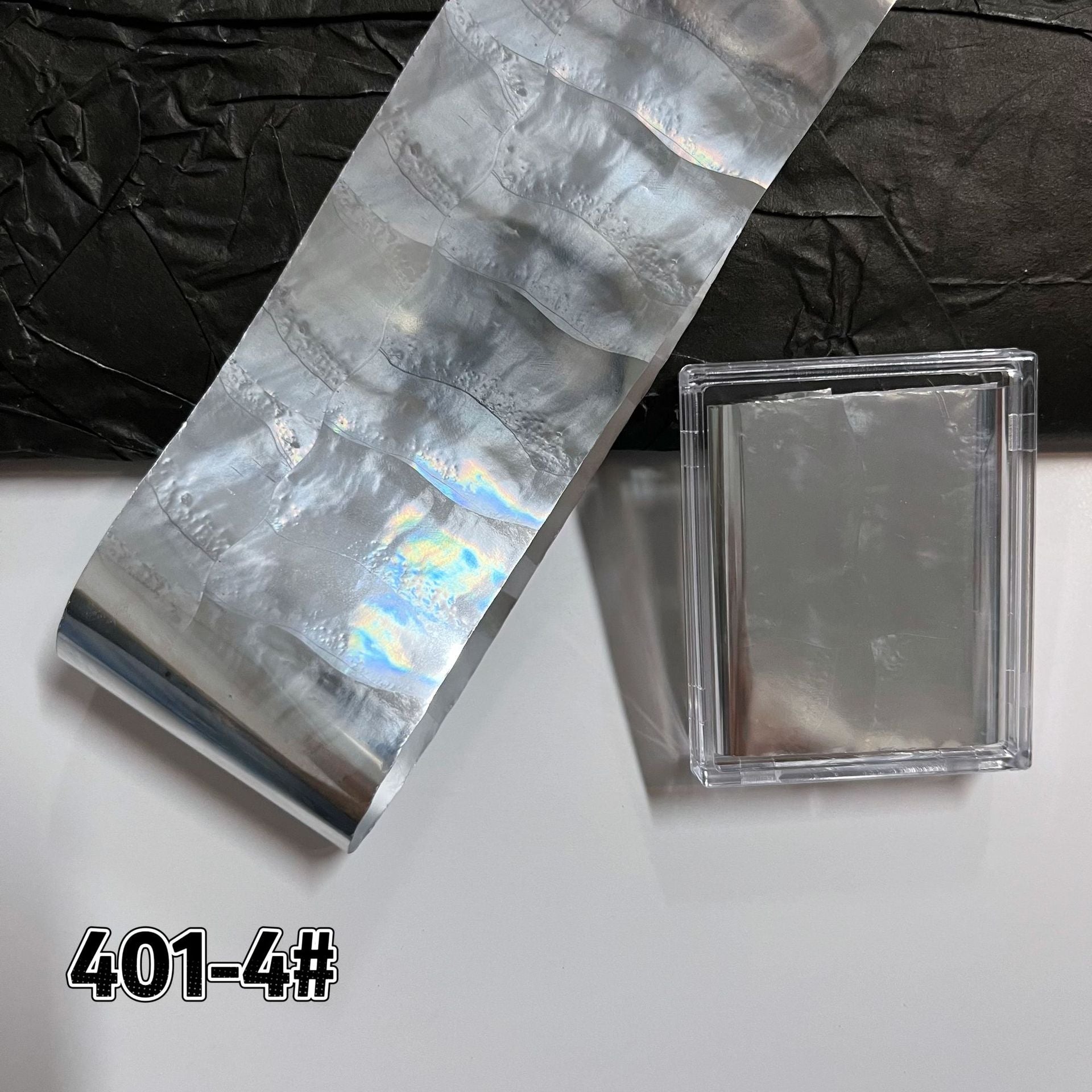 Ripple Foil Transfer - 1 Roll with Box Seashell Wave Nail Art Metallic Laser Colorful Prints Decals for DIY Decorations Supplies Design