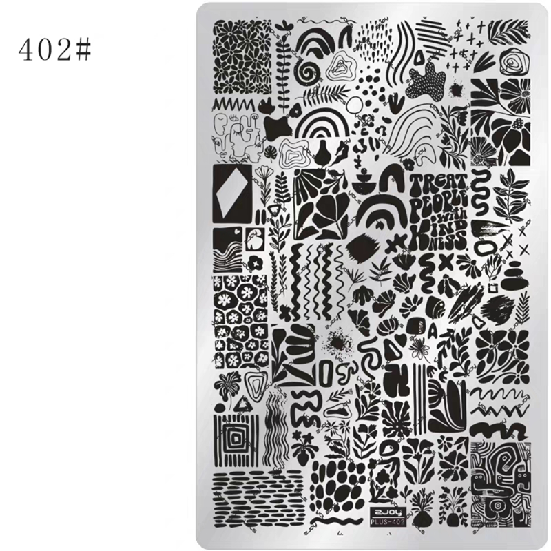 Plant Stamping Plate - Bamboo Monstera Cute Realistic style Nail Art for DIY Manicure Salon Design Supplies Tools