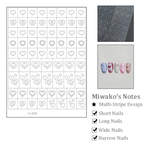 Heart Stencils - Cute, Classic Style Patterns Self-adhesive Reusable Gel Airbrush Nail Guides Decals Templates Stickers Supplies Vinyl for beginners easy DIY Manicure