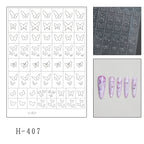 Butterfly Guide Stickers - Classic Cute Style Patterns Self-adhesive Reusable Gel Airbrush Nail Stencils Decals Templates Supplies Vinyl for beginners easy DIY Manicure