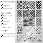 Heart Bow Stamping Plate - Collage Cute Style Nail Art for DIY Manicure Salon Design Supplies Tools