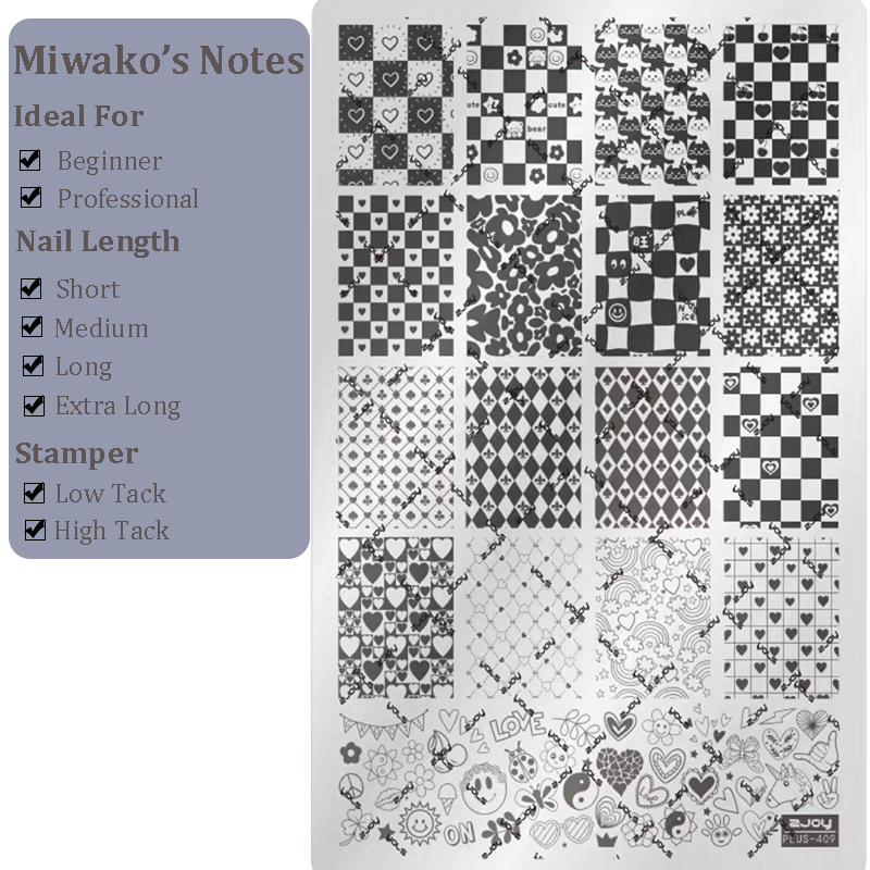 Cute Collage Stamping Plate - Korean style Nail Art for DIY Manicure Salon Design Supplies Tools