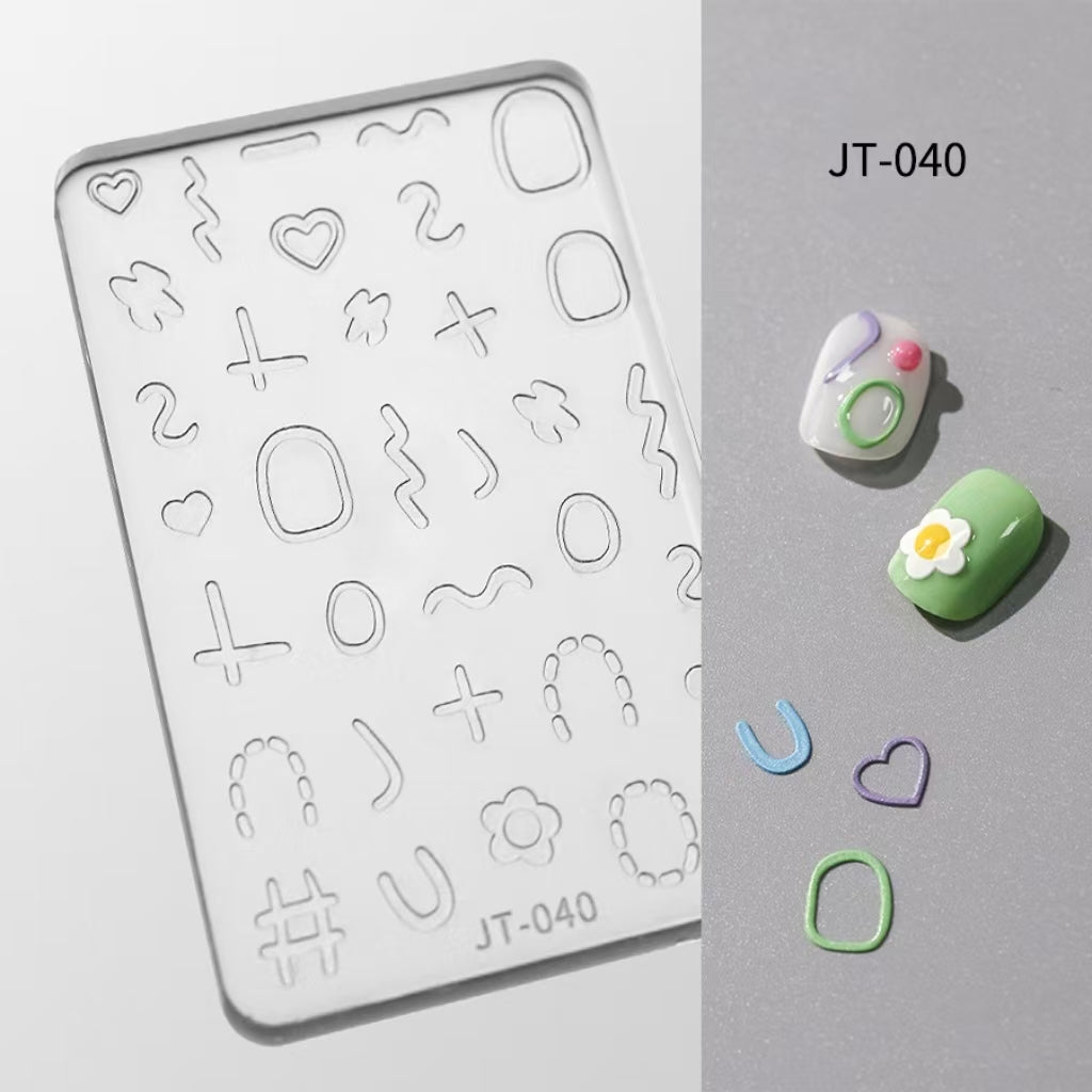 Line Silicone Mold -Shallow Groove for 3D Effect Embossed Stickers, Nail Art Decoration Carving Templates for DIY Precise Pattern