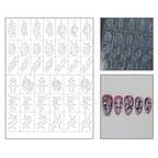 Irregular lines Guide Stickers -  Water Ripple Flame Patterns Self-adhesive Reusable Gel Airbrush Nail Stencils Decals Templates Supplies Vinyl for beginners easy DIY Manicure