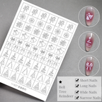 Christmas Stencils - Winter Christmas Tree Reindeer Santa Snowman Patterns Self-adhesive Reusable Gel Airbrush Nail Guides Decals Templates Stickers Supplies Vinyl for beginners easy DIY Manicure
