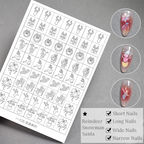 Christmas Stencils - Winter Christmas Tree Reindeer Santa Snowman Patterns Self-adhesive Reusable Gel Airbrush Nail Guides Decals Templates Stickers Supplies Vinyl for beginners easy DIY Manicure
