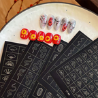 Snake Nail Stencils Stickers for Nail Art Hollow Nail Guides Decals Templates Supplies