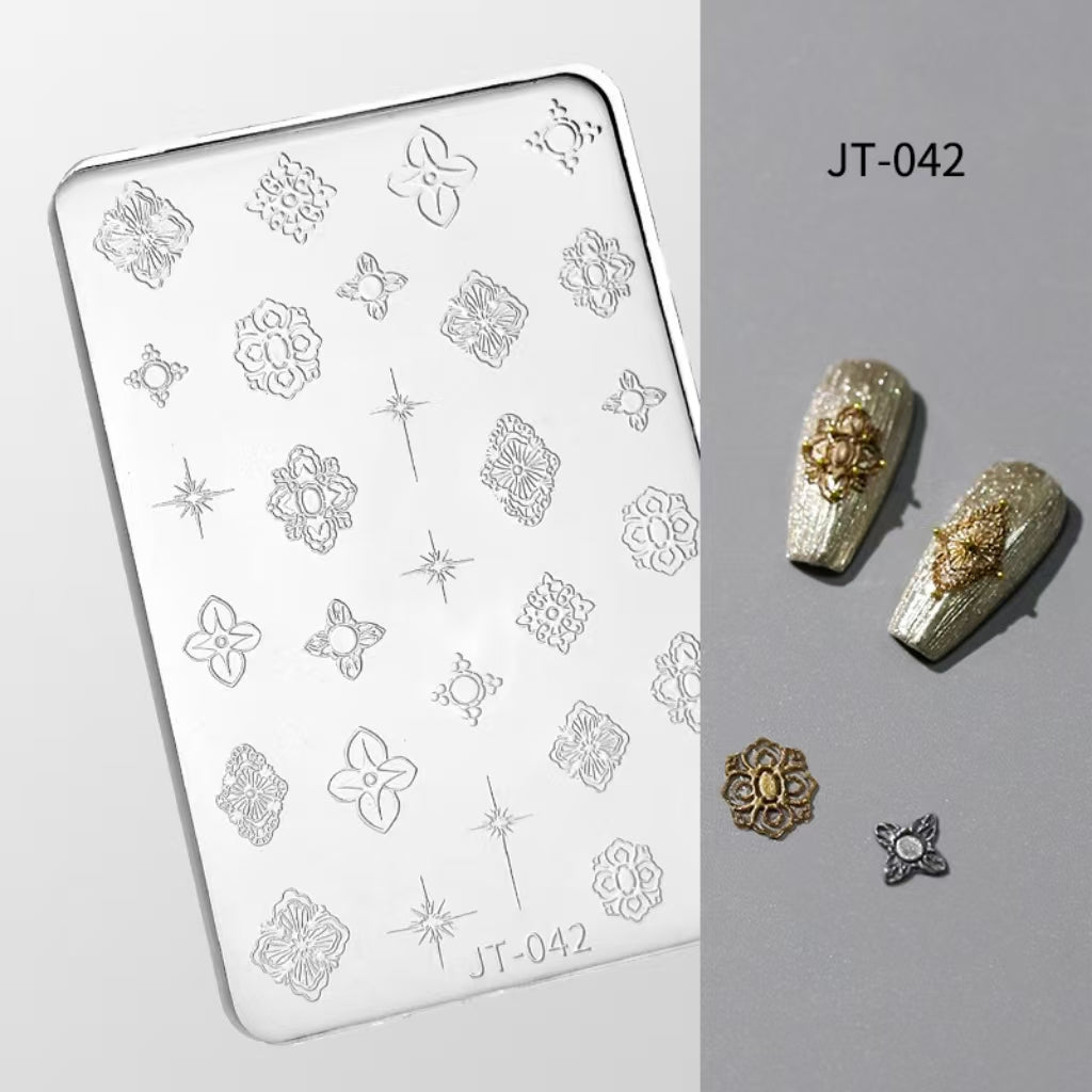 Palace Silicone Mold - Shallow Groove for 3D Effect Embossed Stickers, Nail Art Decoration Carving Templates for DIY Precise Pattern