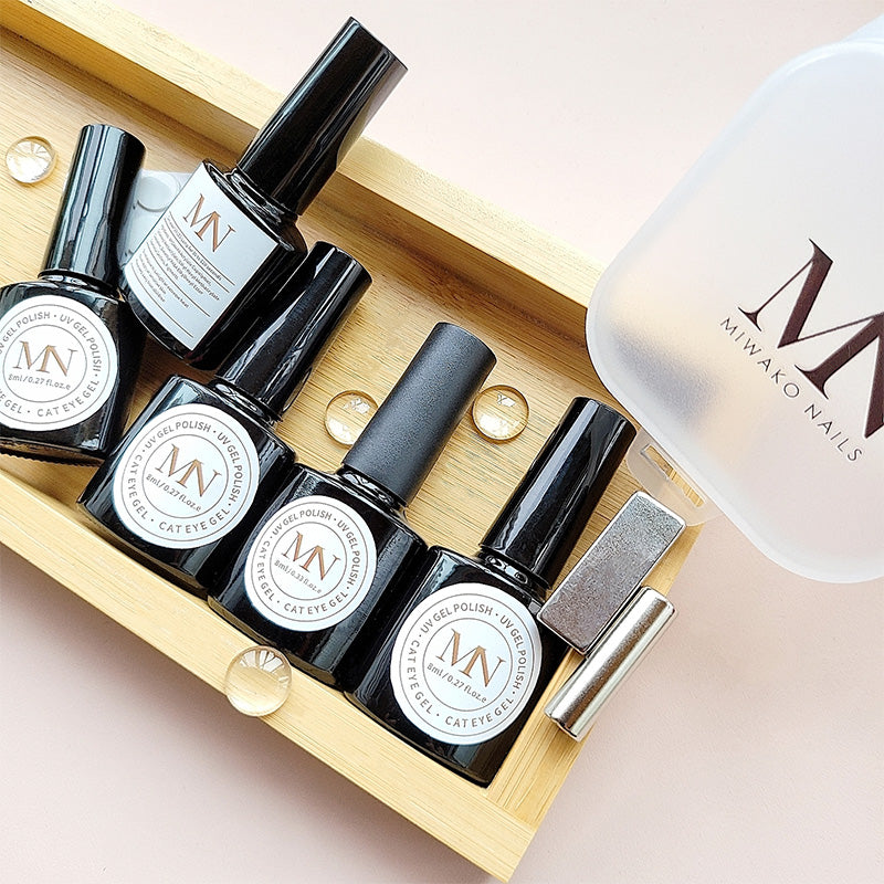 5 Colors Cat Eye Gel Nail Polish Nyx Gem Set with 2 Pcs Magnet