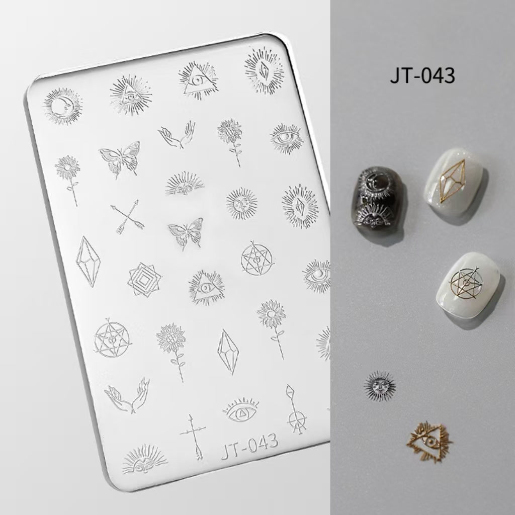 Bohemian Silicone Mold - Shallow Groove for 3D Effect Embossed Stickers, Nail Art Decoration Carving Templates for DIY Precise Pattern