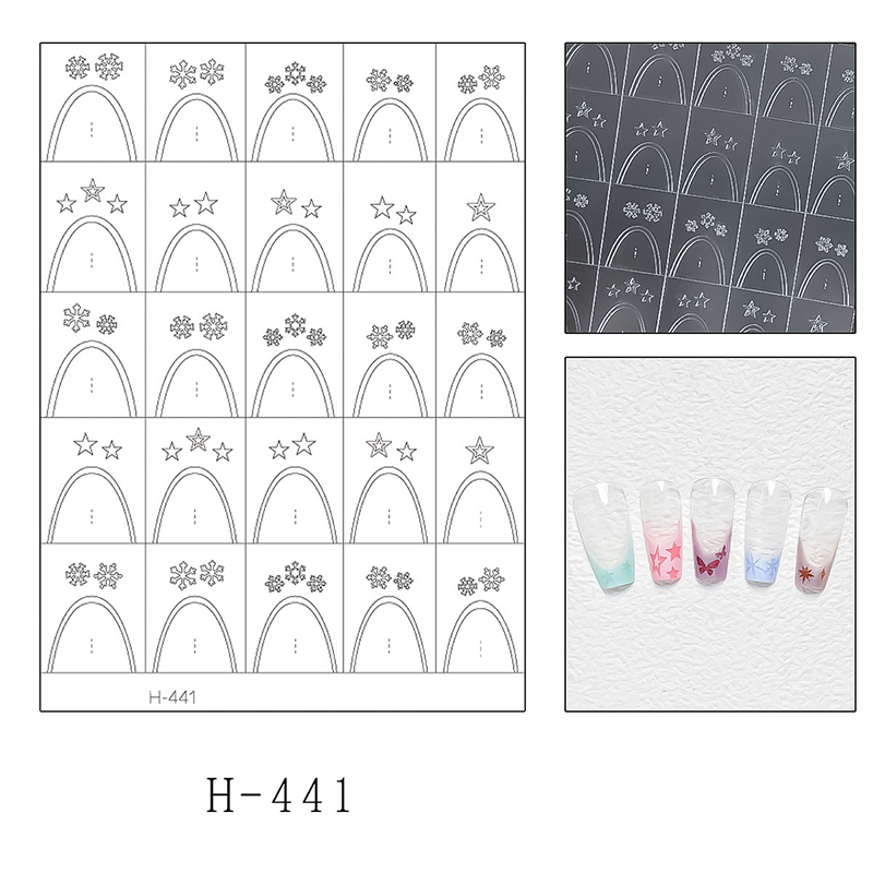 Decorative French Tip Guide Stickers - Cute Style Patterns Self-adhesive Reusable Gel Airbrush Nail Stencils Decals Templates Supplies Vinyl for beginners easy DIY Manicure
