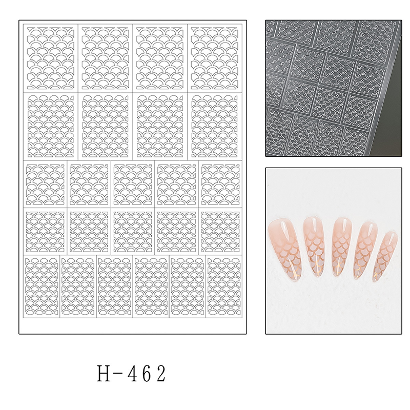 Animal Patterns Guide Stickers - Leopard Zebra Fish scale Patterns Self-adhesive Reusable Gel Airbrush Nail Stencils Decals Templates Supplies Vinyl for beginners easy DIY Manicure