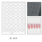 Grid Guide Stickers - Scottish Diagonal Mesh Cute Classic Style Patterns Self-adhesive Reusable Gel Airbrush Nail Stencils Decals Templates Supplies Vinyl for beginners easy DIY Manicure