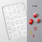 Cartoon Silicone Mold - Shallow Groove for 3D Effect Embossed Stickers, Nail Art Decoration Carving Templates for DIY Precise Pattern