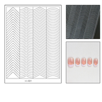 Linear Guide Stickers - French Curve Line Classic Style Patterns Self-adhesive Reusable Gel Airbrush Nail Stencils Decals Templates Supplies Vinyl for beginners easy DIY Manicure