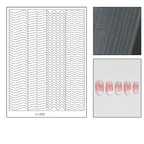 Linear Guide Stickers - French Curve Line Classic Style Patterns Self-adhesive Reusable Gel Airbrush Nail Stencils Decals Templates Supplies Vinyl for beginners easy DIY Manicure