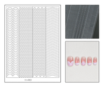 Linear Guide Stickers - French Curve Line Classic Style Patterns Self-adhesive Reusable Gel Airbrush Nail Stencils Decals Templates Supplies Vinyl for beginners easy DIY Manicure