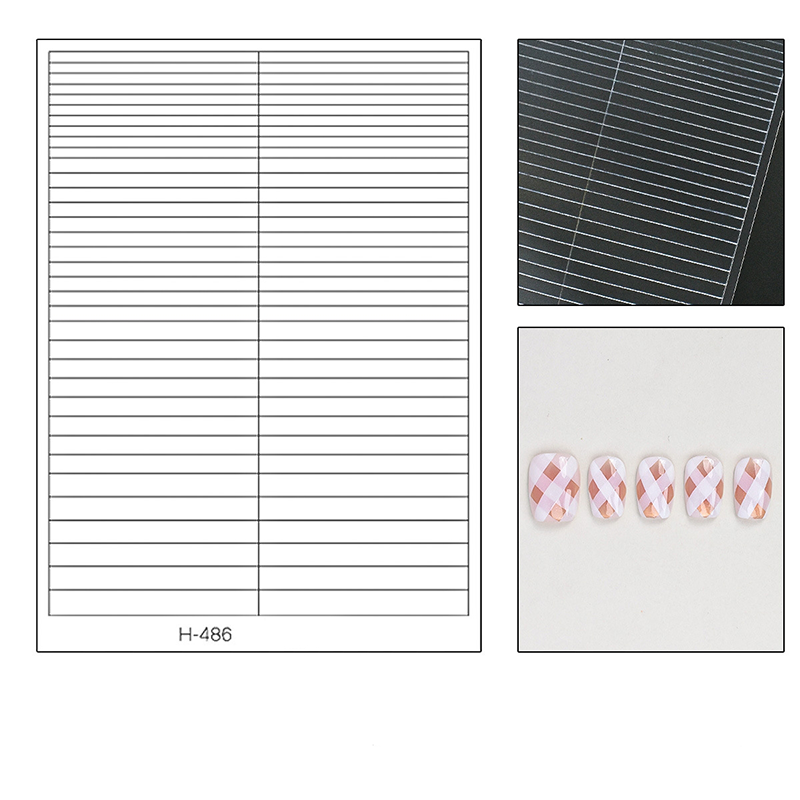 Linear Guide Stickers - French Curve Line Classic Style Patterns Self-adhesive Reusable Gel Airbrush Nail Stencils Decals Templates Supplies Vinyl for beginners easy DIY Manicure