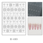 Radial Pattern Guide Stickers - Heart Star Cross Patterns Self-adhesive Reusable Gel Airbrush Nail Stencils Decals Templates Supplies Vinyl for beginners easy DIY Manicure