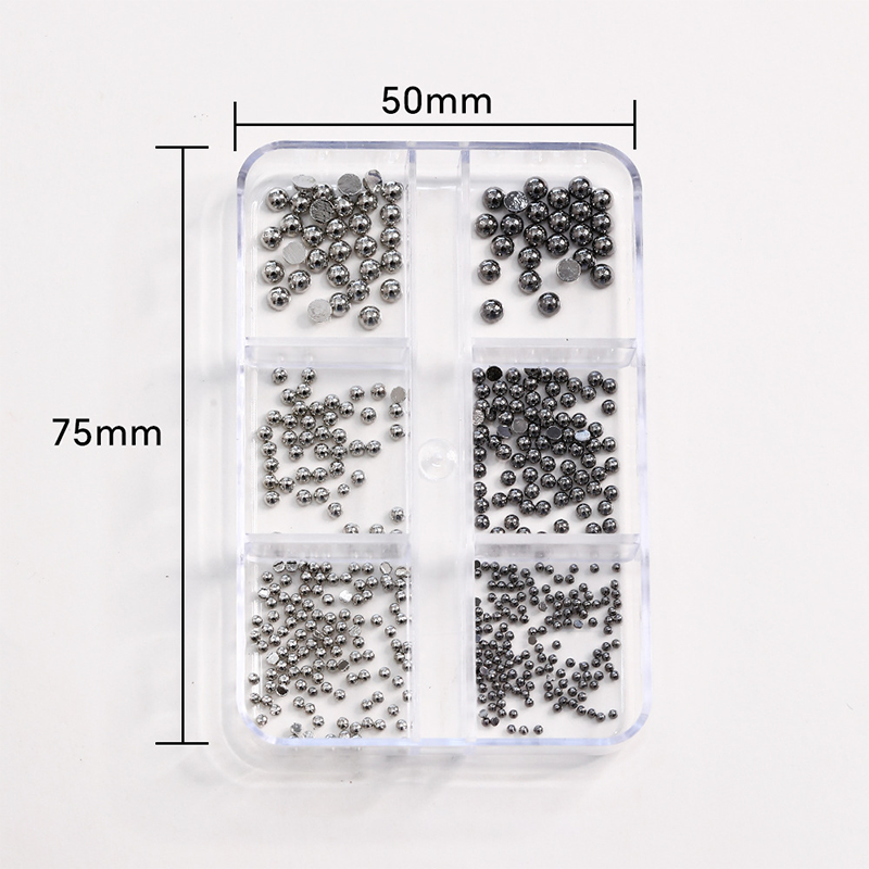 Punk Charm - 6-Grid Metallic Alloy Cone Studs Rivet Beads Nail 3D Art Accessories Easy-to-Apply for Beginner Professional Creative Eye-Catching Manicures