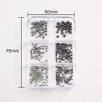 Punk Charm - 6-Grid Metallic Alloy Cone Studs Rivet Beads Nail 3D Art Accessories Easy-to-Apply for Beginner Professional Creative Eye-Catching Manicures