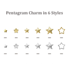 Pentagram Charm - 6-Grid Metallic Alloy Star Nail 3D Art Accessories Easy-to-Apply for Beginner Professional Creative Eye-Catching Manicures