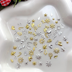 Christmas Charm - 12-Grid  Metallic Alloy Christmas Trees Nail 3D Art Accessories Easy-to-Apply for Beginner Professional Creative Eye-Catching Manicures