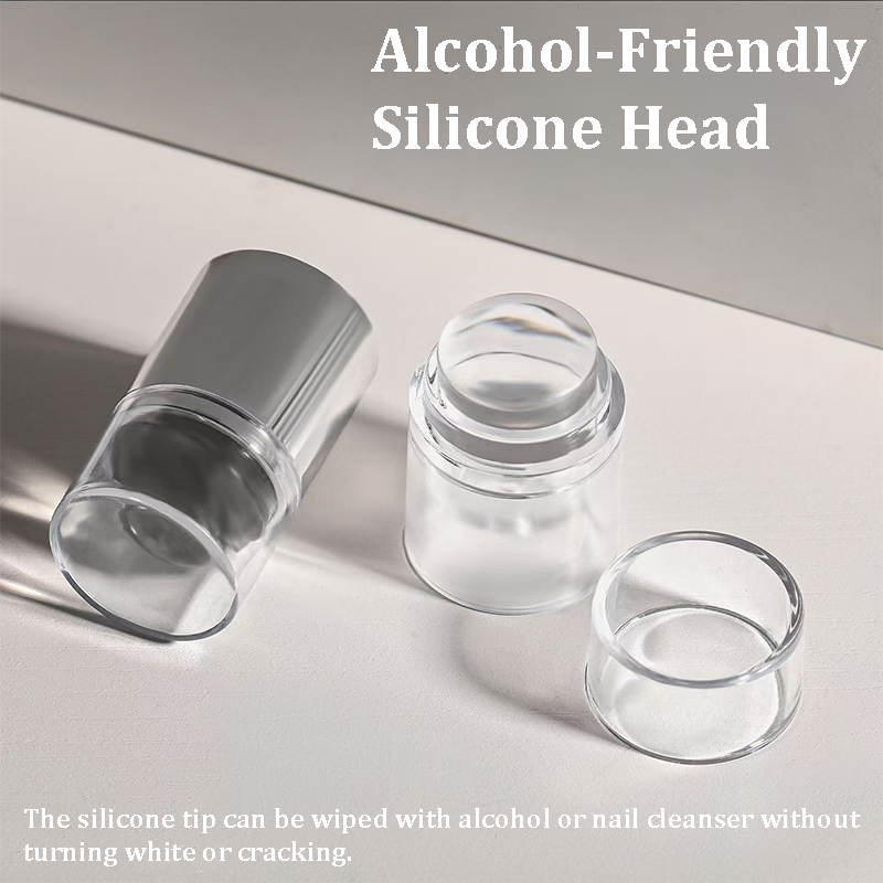 Mini Stamper for Beginner Professional - Low Tack Low Elastic Silicone Head with Cap, No Misplacement for Stamping DIY