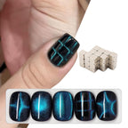 27Pcs Nail Magnet Squares for Beginner Professional - Grid Diagonals Pattern Designs Cat Eye Magnet Tool for Nail Art