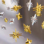 Starburst Charm - 6-Grid Metallic Alloy Star Nail 3D Art Accessories Easy-to-Apply for Beginner Professional Creative Eye-Catching Manicures