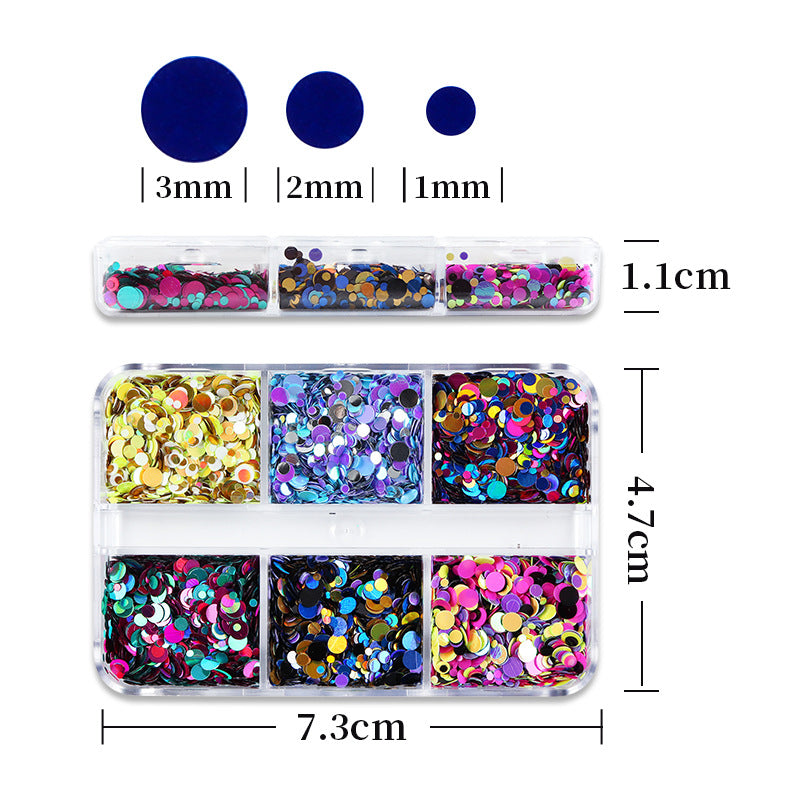 Round Sequins - Thin Multiple Colors and Sizes 3D Holographic Colorful Circular Nail Art Glitter Supplies for Nails DIY Decorations