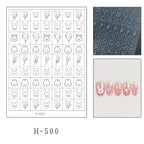 Pet Guide Stickers - Cute Style Patterns Self-adhesive Reusable Gel Airbrush Nail Stencils Decals Templates Supplies Vinyl for beginners easy DIY Manicure