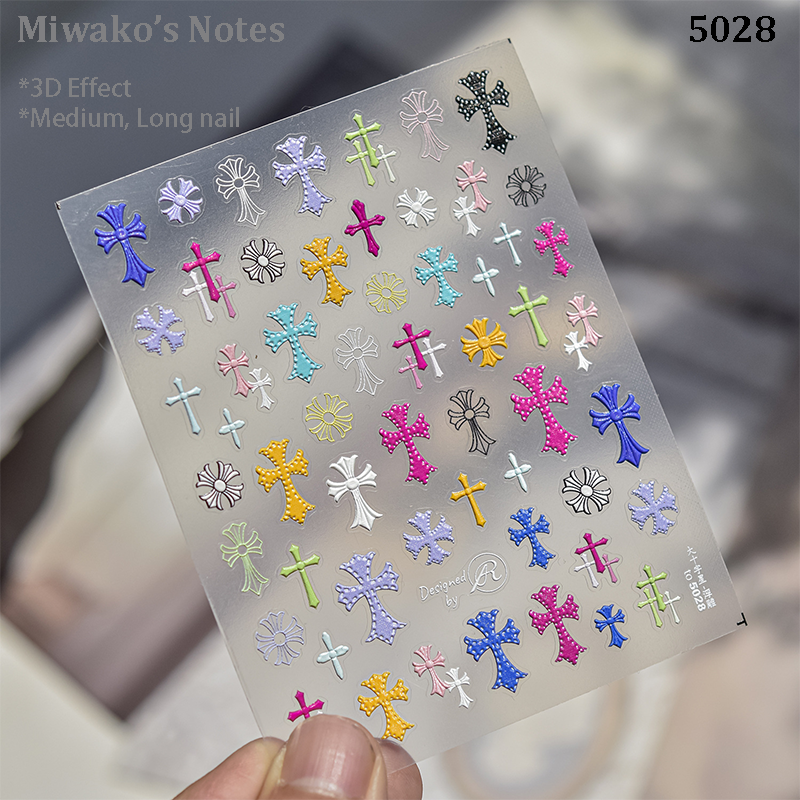 Stickers - 3D Cross Self-Adhesive Decals for Nail Art Decoration