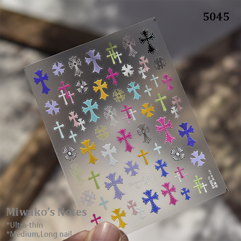 Ultra-Thin Stickers - Ultra-thin Cross Snake Skull Self-Adhesive Gothic Dark Romance Decals for Nail Art Decoration