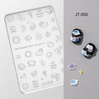 Star Moon Silicone Mold - Shallow Groove for 3D Effect Embossed Stickers, Nail Art Decoration Carving Templates for DIY Precise Pattern