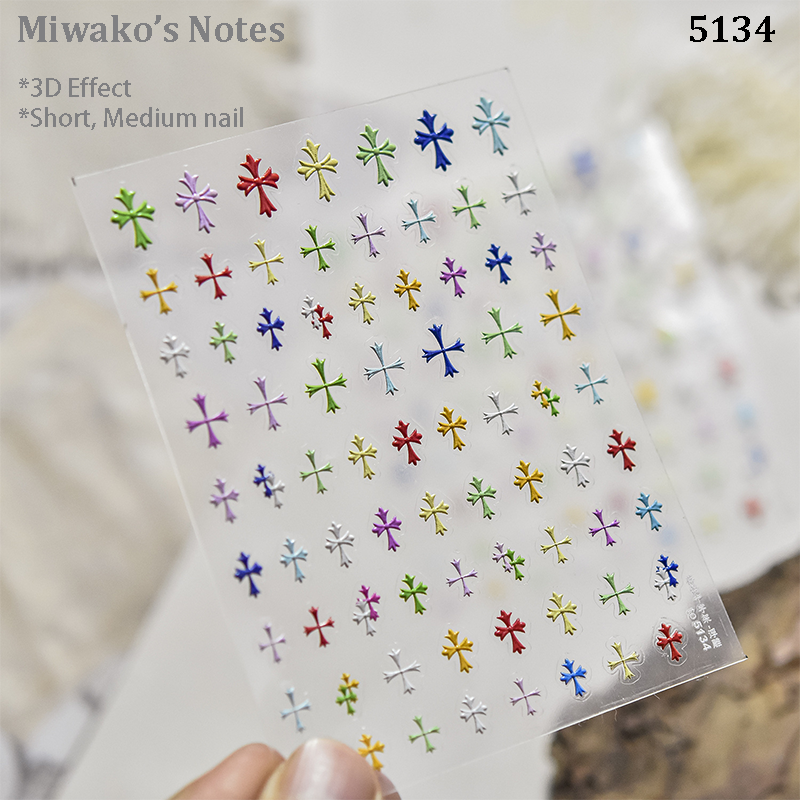 Stickers - 3D Cross Self-Adhesive Decals for Nail Art Decoration