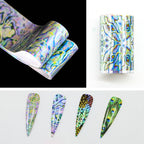Iridescent Shell Foil Transfer - 10 Rolls/1 Box Nail Art Decals for DIY Decorations Supplies Design