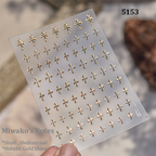 3D Stickers - Metallic Sheen Cross Snake Skull Self-Adhesive Gothic Dark Romance Decals for Nail Art Decoration