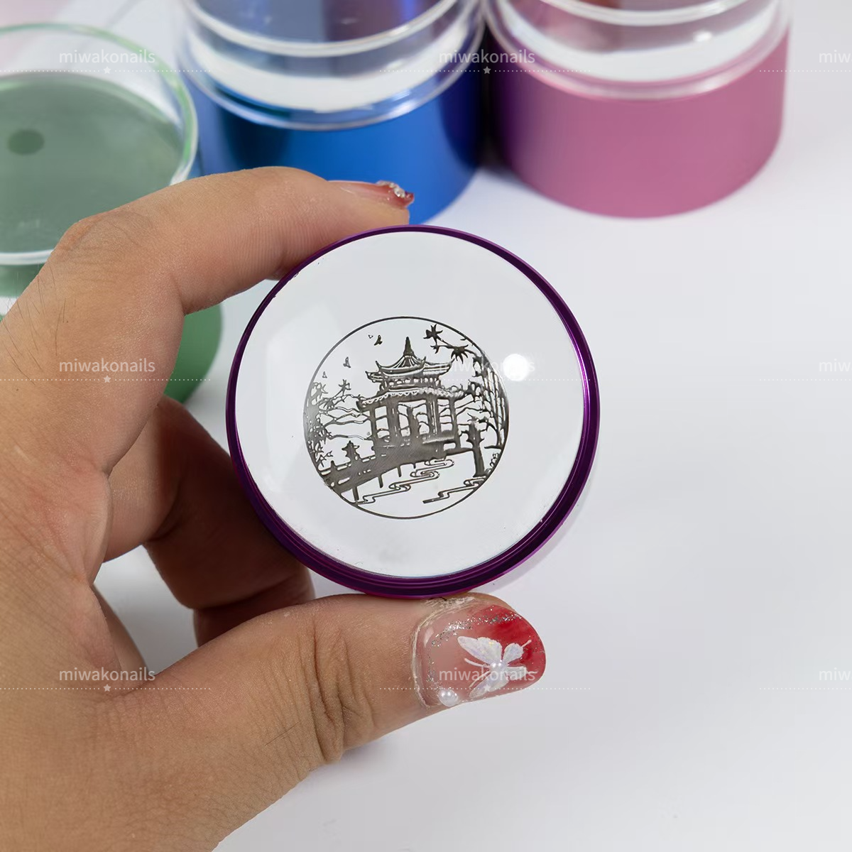 40mm Wider and Lager Nail Art Stamper, Clear Silicone Stamping Jelly with Scraper, Aluminum Body, No Misplacement for DIY, French Tip