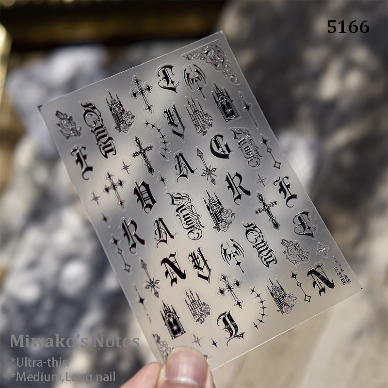 Ultra-Thin Stickers - Ultra-thin Cross Snake Skull Self-Adhesive Gothic Dark Romance Decals for Nail Art Decoration